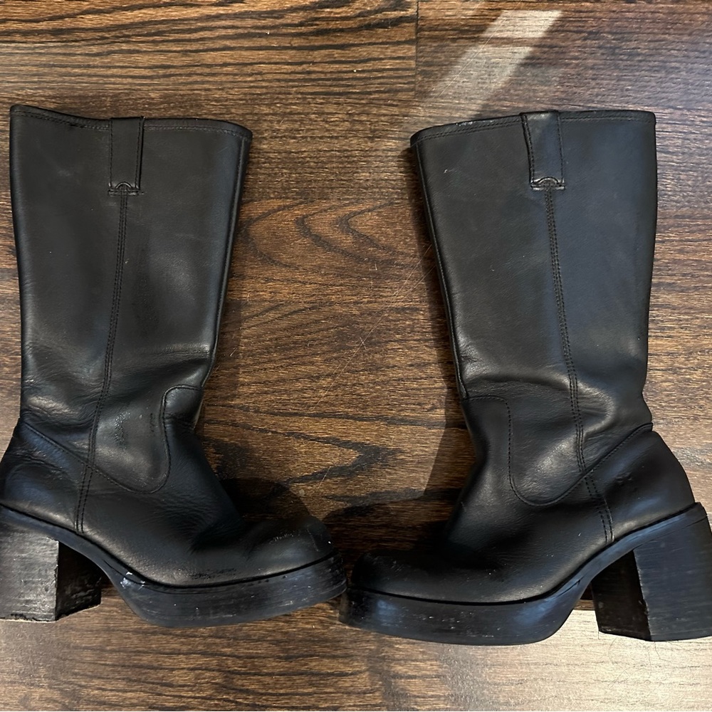 RARE Vintage Frye Dena Platform Chunky Leather Dorian Boots Y2K 1990s